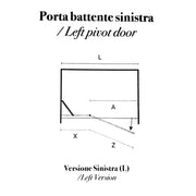 Porta doccia battente versione sinistra cm 90 modello Atlas in cristallo temperato mm 8 by CeramicStore | Lo specialista del tuo bagno
