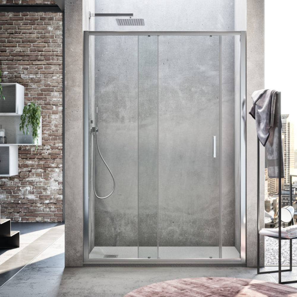Porta doccia scorrevole da 140 cm modello Dioniso in cristallo trasparente 6 mm Reversibile by CeramicStore | Lo specialista del tuo bagno