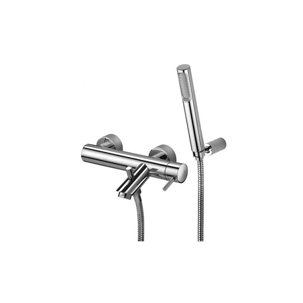 Miscelatore vasca con doccia duplex e supporto fisso serie Birillo modello BI026LCR cromo Paffoni by CeramicStore | Lo specialista del tuo bagno