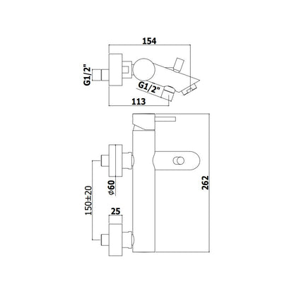 Miscelatore vasca con doccia duplex e supporto fisso serie Birillo modello BI026LCR cromo Paffoni by CeramicStore | Lo specialista del tuo bagno