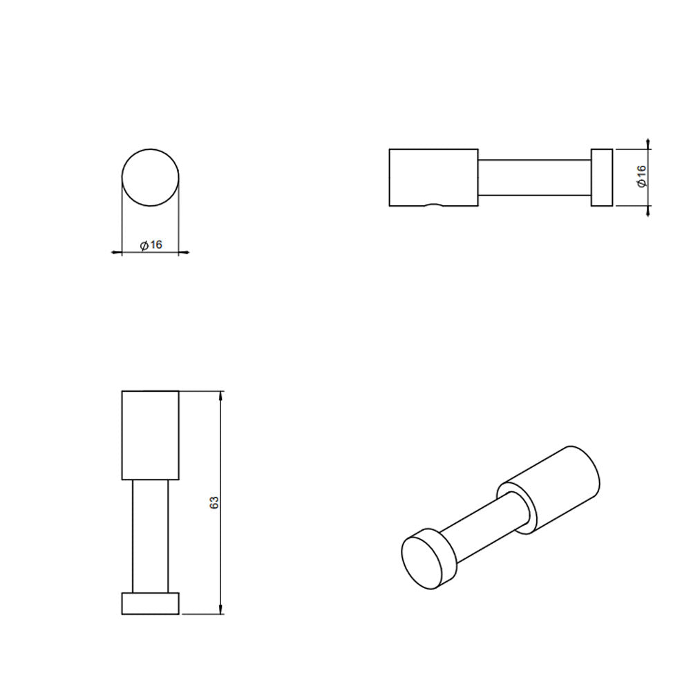 Appendino a muro in acciaio della collezione 'Logic' by Cosmic - Lucido by CeramicStore | Lo specialista del tuo bagno
