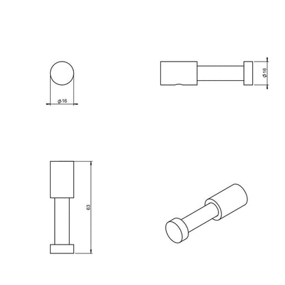Appendino a muro in acciaio della collezione 'Logic' by Cosmic - Satinato by CeramicStore | Lo specialista del tuo bagno