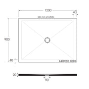 Piatto doccia rettangolare in ceramica SoloDue cm 120x90 Bianco cotone by CeramicStore | Lo specialista del tuo bagno