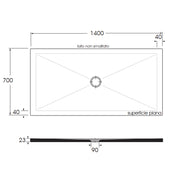 Piatto doccia rettangolare in ceramica SoloDue cm 140x70 Bianco cotone