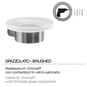 Portasapone a muro in Ottone e Cromall di Gedy serie Pirenei - Spazzolato by CeramicStore | Lo specialista del tuo bagno