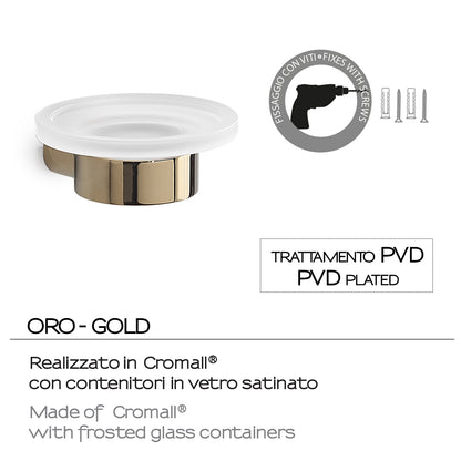 Portasapone a muro in Ottone e Cromall di Gedy serie Pirenei - Oro by CeramicStore | Lo specialista del tuo bagno