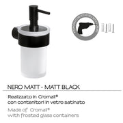 Dosasapone a muro con erogatore di Gedy serie Pirenei - Nero Matt by CeramicStore | Lo specialista del tuo bagno