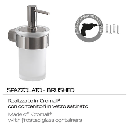 Dosasapone a muro con erogatore di Gedy serie Pirenei - Spazzolato by CeramicStore | Lo specialista del tuo bagno
