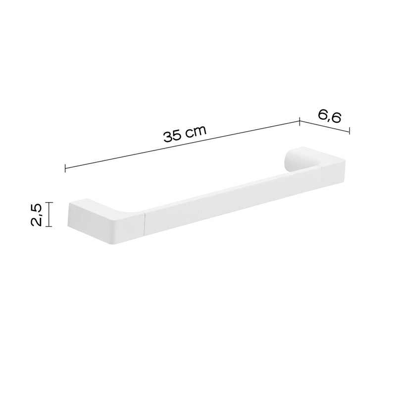 Porta asciugamani a muro Gedy serie Pirenei 35 cm - Bianco Matt by CeramicStore | Lo specialista del tuo bagno