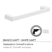 Porta asciugamani a muro Gedy serie Pirenei 35 cm - Bianco Matt by CeramicStore | Lo specialista del tuo bagno