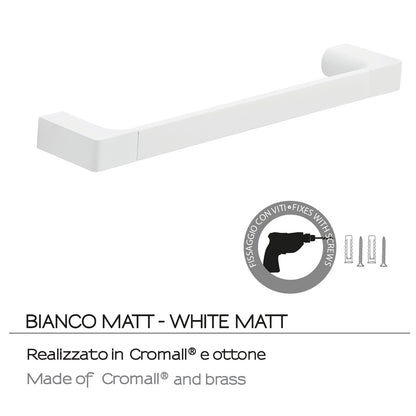 Porta asciugamani a muro Gedy serie Pirenei 35 cm - Bianco Matt by CeramicStore | Lo specialista del tuo bagno