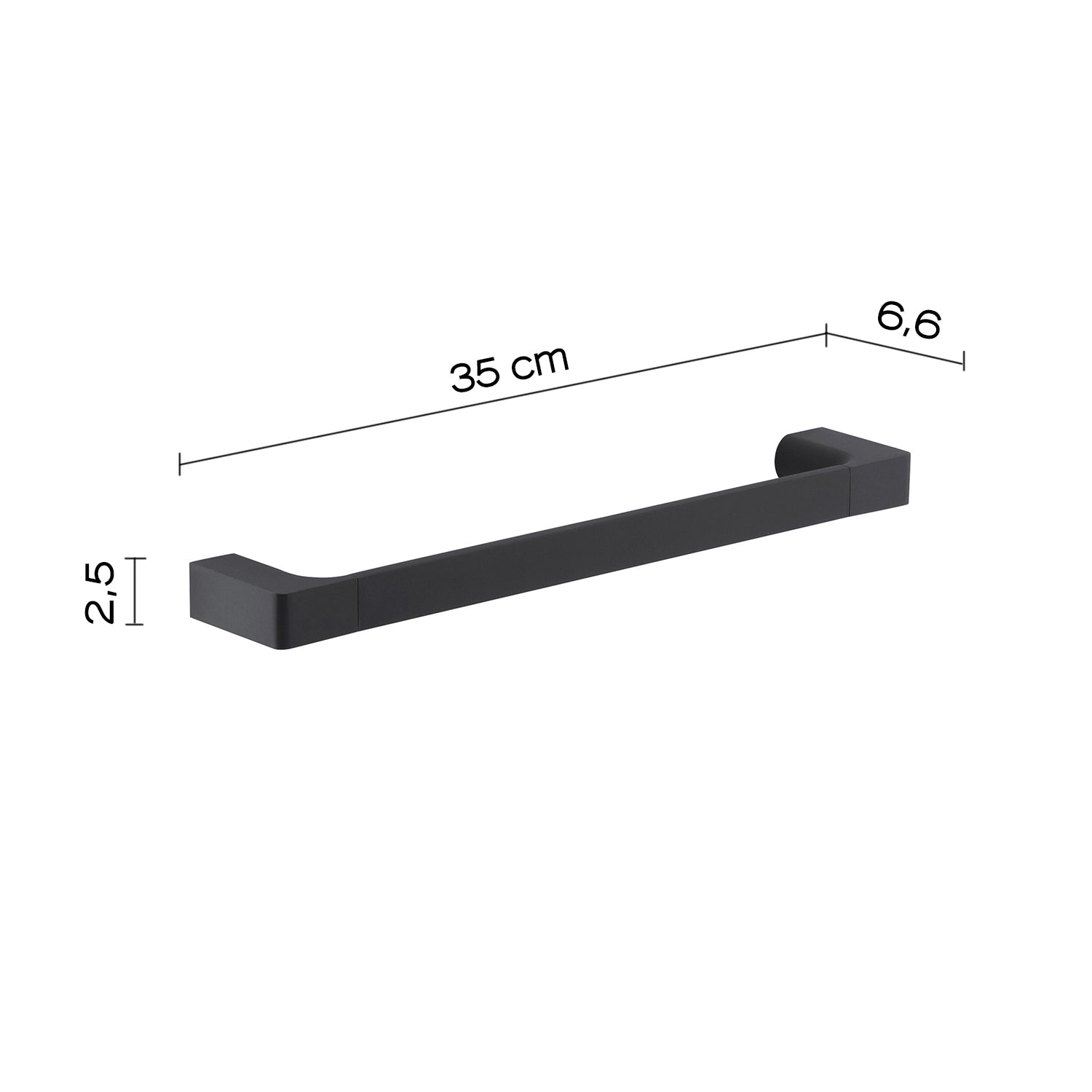 Porta asciugamani a muro Gedy serie Pirenei 35 cm - Nero Matt by CeramicStore | Lo specialista del tuo bagno