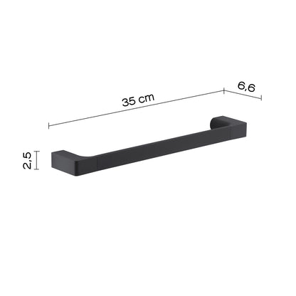 Porta asciugamani a muro Gedy serie Pirenei 35 cm - Nero Matt by CeramicStore | Lo specialista del tuo bagno