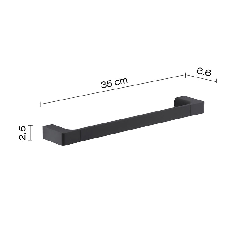 Porta asciugamani a muro Gedy serie Pirenei 35 cm - Nero Matt by CeramicStore | Lo specialista del tuo bagno