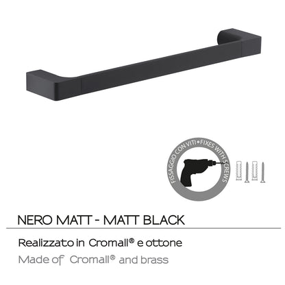 Porta asciugamani a muro Gedy serie Pirenei 35 cm - Nero Matt by CeramicStore | Lo specialista del tuo bagno