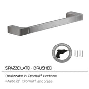 Porta asciugamani a muro Gedy serie Pirenei 35 cm - Spazzolato by CeramicStore | Lo specialista del tuo bagno