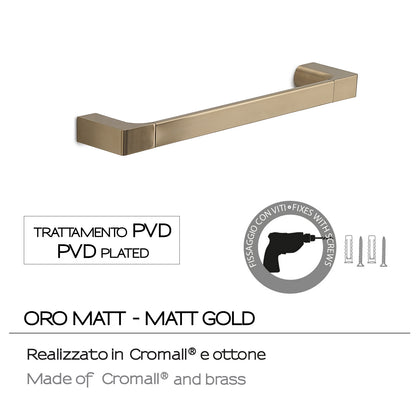 Porta asciugamani a muro Gedy serie Pirenei 35 cm - Oro Matt by CeramicStore | Lo specialista del tuo bagno