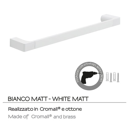 Portasalviette a muro di Gedy serie Pirenei 45 cm - Bianco Matt by CeramicStore | Lo specialista del tuo bagno