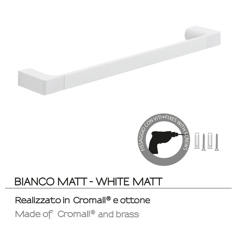 Portasalviette a muro di Gedy serie Pirenei 45 cm - Bianco Matt by CeramicStore | Lo specialista del tuo bagno