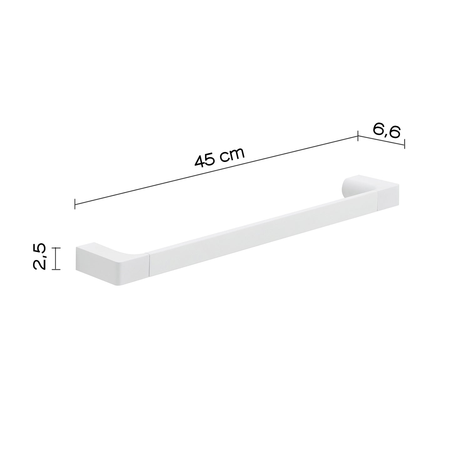 Portasalviette a muro di Gedy serie Pirenei 45 cm - Bianco Matt by CeramicStore | Lo specialista del tuo bagno
