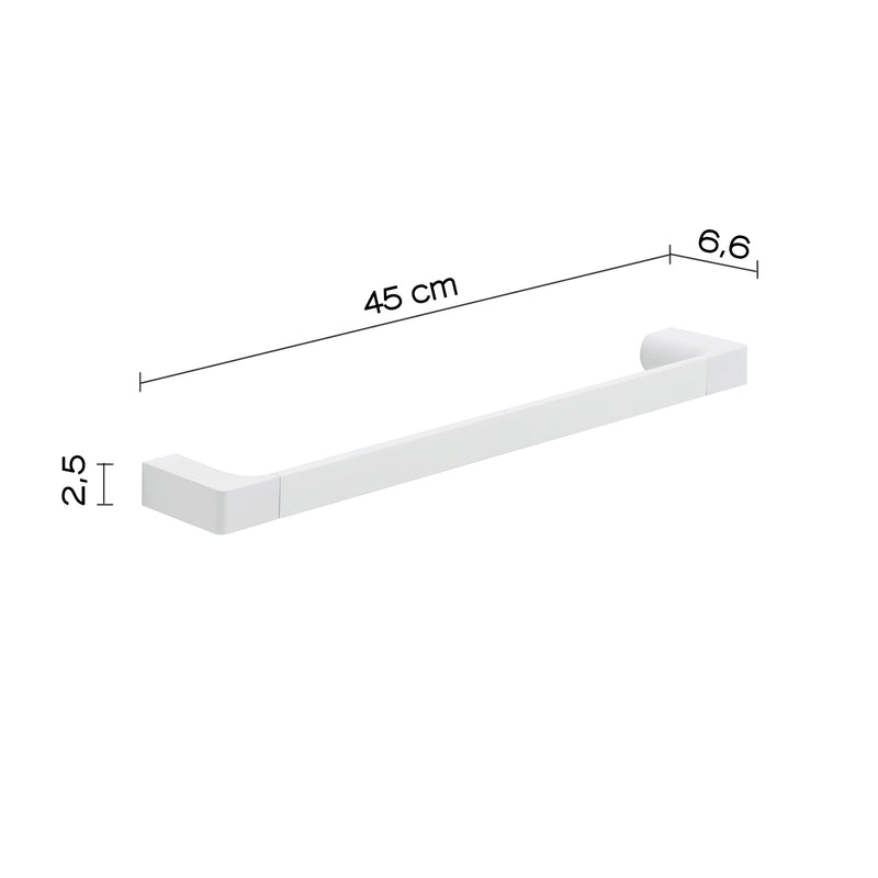 Portasalviette a muro di Gedy serie Pirenei 45 cm - Bianco Matt by CeramicStore | Lo specialista del tuo bagno