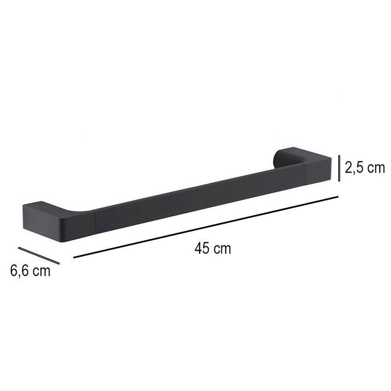 Portasalviette a muro di Gedy serie Pirenei 45 cm - Nero Matt by CeramicStore | Lo specialista del tuo bagno