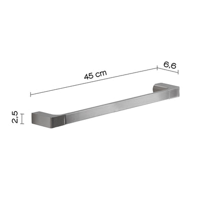 Portasalviette a muro di Gedy serie Pirenei 45 cm - Spazzolato by CeramicStore | Lo specialista del tuo bagno