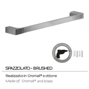 Portasalviette a muro di Gedy serie Pirenei 45 cm - Spazzolato by CeramicStore | Lo specialista del tuo bagno
