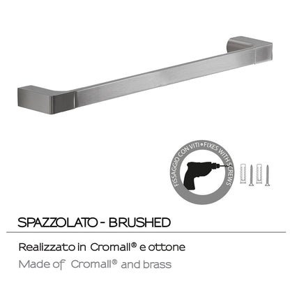 Portasalviette a muro di Gedy serie Pirenei 45 cm - Spazzolato by CeramicStore | Lo specialista del tuo bagno