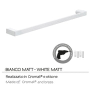 Portasalviette a muro di Gedy serie Pirenei 60 cm - Bianco Matt by CeramicStore | Lo specialista del tuo bagno