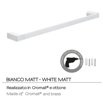 Portasalviette a muro di Gedy serie Pirenei 60 cm - Bianco Matt by CeramicStore | Lo specialista del tuo bagno