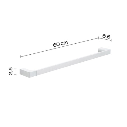 Portasalviette a muro di Gedy serie Pirenei 60 cm - Bianco Matt by CeramicStore | Lo specialista del tuo bagno