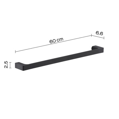Portasalviette a muro di Gedy serie Pirenei 60 cm - Nero Matt by CeramicStore | Lo specialista del tuo bagno