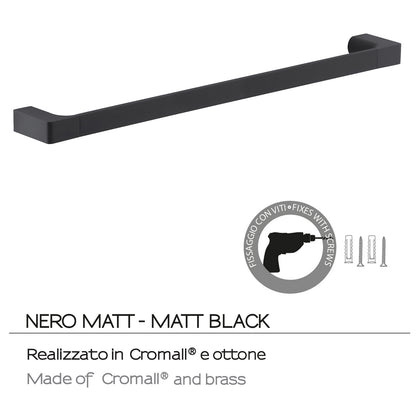 Portasalviette a muro di Gedy serie Pirenei 60 cm - Nero Matt by CeramicStore | Lo specialista del tuo bagno