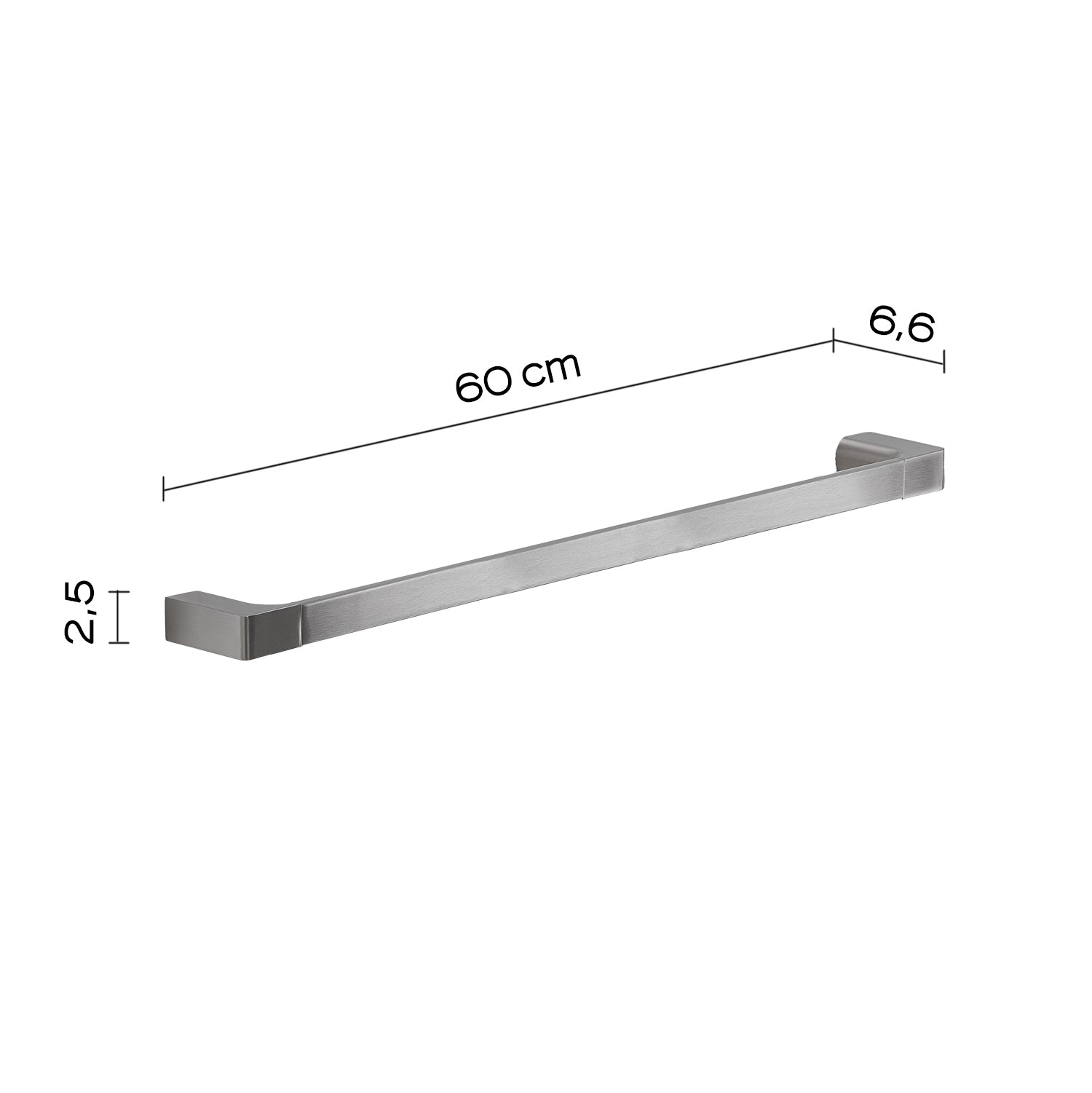 Portasalviette a muro di Gedy serie Pirenei 60 cm - Spazzolato by CeramicStore | Lo specialista del tuo bagno