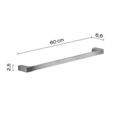 Portasalviette a muro di Gedy serie Pirenei 60 cm - Spazzolato by CeramicStore | Lo specialista del tuo bagno