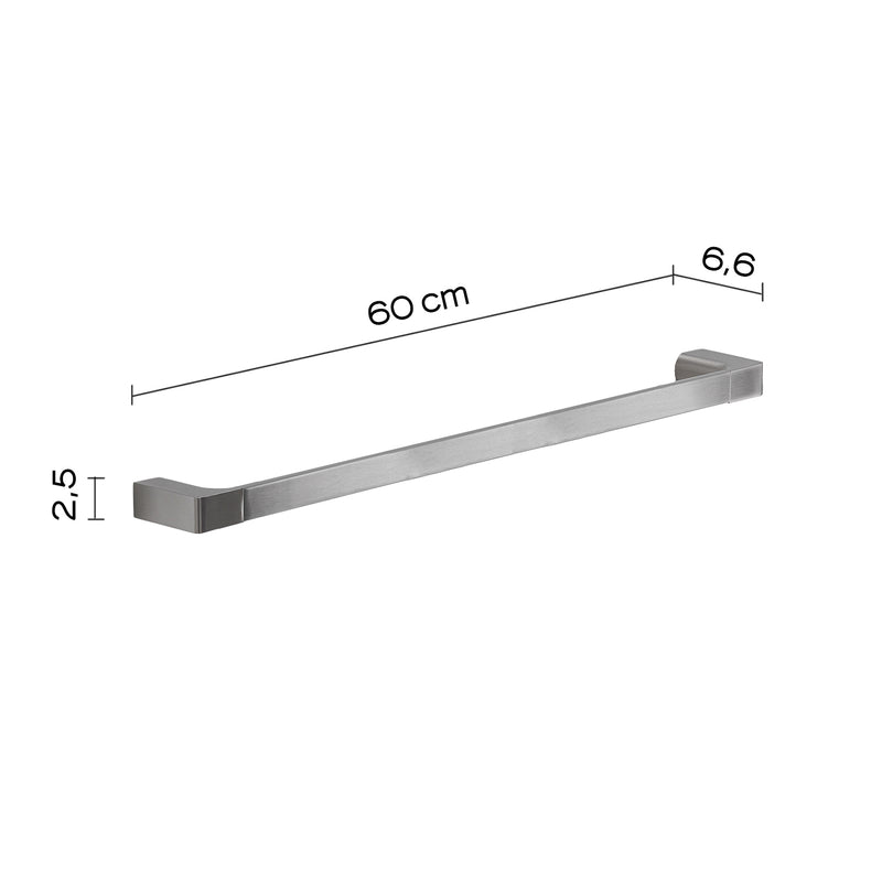 Portasalviette a muro di Gedy serie Pirenei 60 cm - Spazzolato by CeramicStore | Lo specialista del tuo bagno