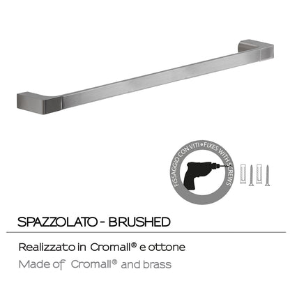 Portasalviette a muro di Gedy serie Pirenei 60 cm - Spazzolato by CeramicStore | Lo specialista del tuo bagno