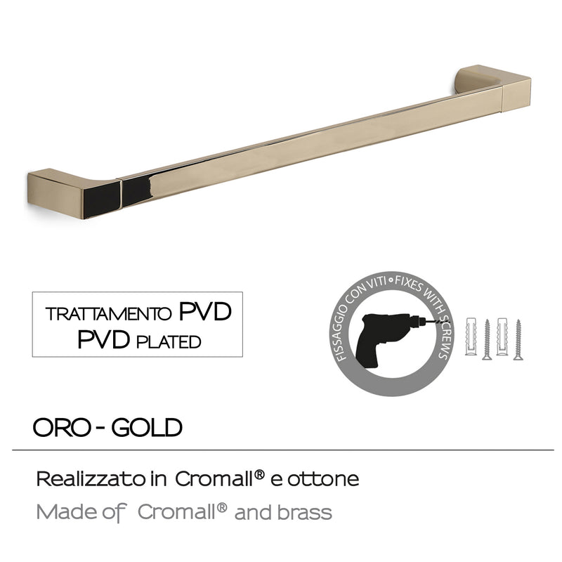Portasalviette a muro di Gedy serie Pirenei 60 cm - Oro by CeramicStore | Lo specialista del tuo bagno