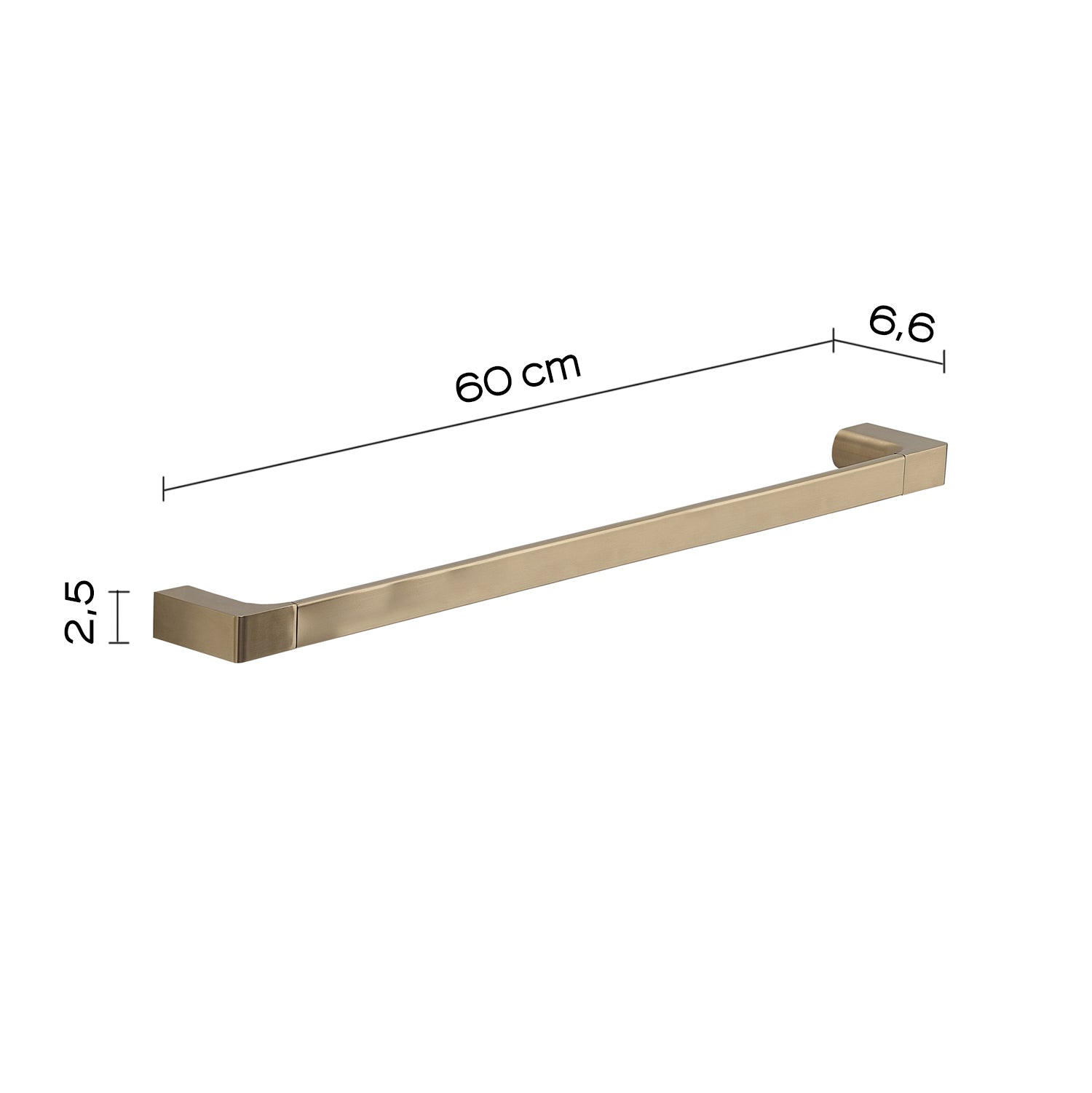 Portasalviette a muro di Gedy serie Pirenei 60 cm - Oro Matt by CeramicStore | Lo specialista del tuo bagno