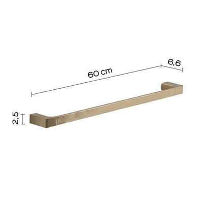 Portasalviette a muro di Gedy serie Pirenei 60 cm - Oro Matt by CeramicStore | Lo specialista del tuo bagno