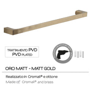 Portasalviette a muro di Gedy serie Pirenei 60 cm - Oro Matt by CeramicStore | Lo specialista del tuo bagno