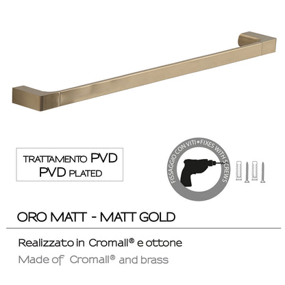 Portasalviette a muro di Gedy serie Pirenei 60 cm - Oro Matt by CeramicStore | Lo specialista del tuo bagno