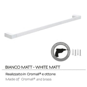Portasalviette a muro di Gedy serie Pirenei 80 cm - Bianco Matt by CeramicStore | Lo specialista del tuo bagno