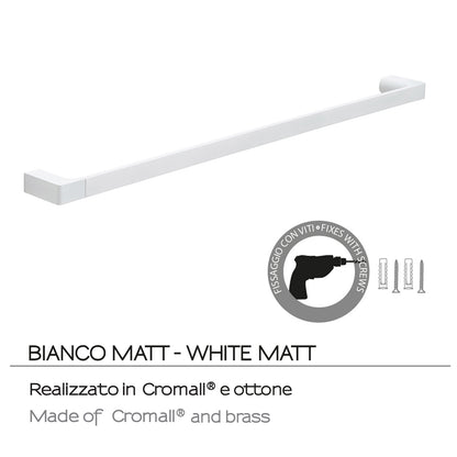 Portasalviette a muro di Gedy serie Pirenei 80 cm - Bianco Matt by CeramicStore | Lo specialista del tuo bagno