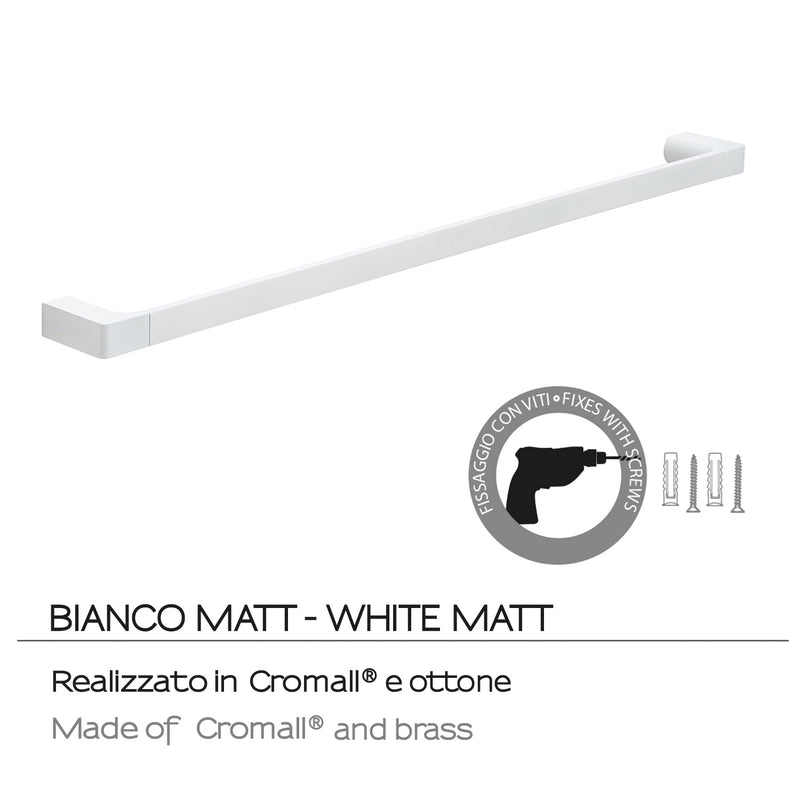 Portasalviette a muro di Gedy serie Pirenei 80 cm - Bianco Matt by CeramicStore | Lo specialista del tuo bagno