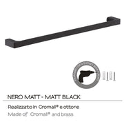 Portasalviette a muro di Gedy serie Pirenei 80 cm - Nero Matt by CeramicStore | Lo specialista del tuo bagno