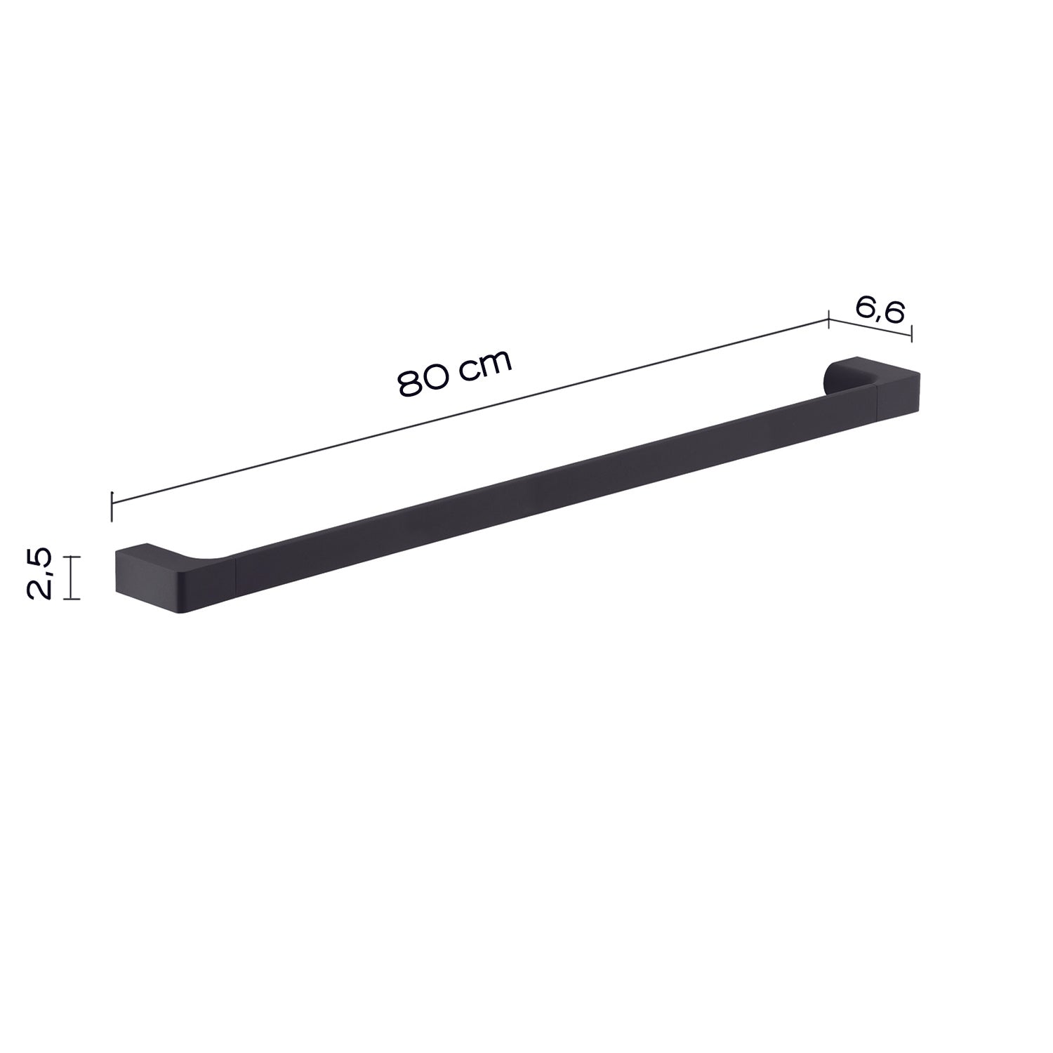 Portasalviette a muro di Gedy serie Pirenei 80 cm - Nero Matt by CeramicStore | Lo specialista del tuo bagno