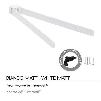 Portasalviette a snodo Gedy serie Pirenei - Bianco Matt by CeramicStore | Lo specialista del tuo bagno