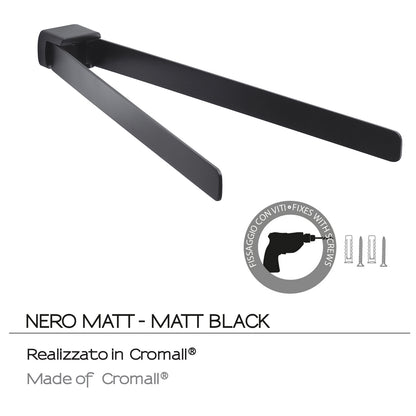 Portasalviette a snodo Gedy serie Pirenei - Nero Matt by CeramicStore | Lo specialista del tuo bagno
